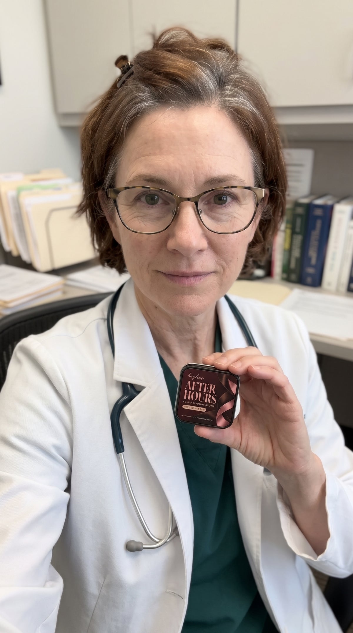 As an MD, I hate that women over 40 are just told to 'have a glass of wine'. Pills don't work when your stress is through the roof. I use these After Hours strips myself. They skip your stomach, and quiet your nervous system in five minutes. Totally recommended.